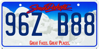 SD license plate 96ZB88