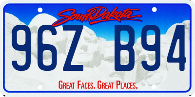 SD license plate 96ZB94