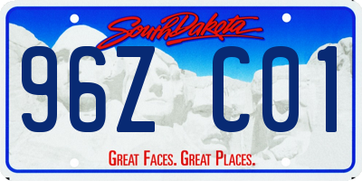 SD license plate 96ZC01