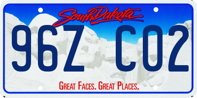 SD license plate 96ZC02