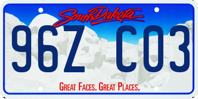 SD license plate 96ZC03