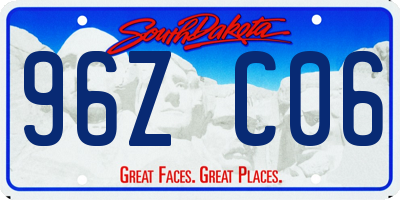 SD license plate 96ZC06