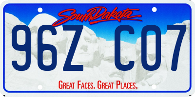 SD license plate 96ZC07