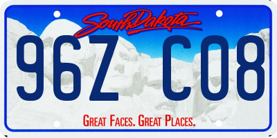 SD license plate 96ZC08