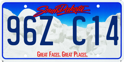 SD license plate 96ZC14
