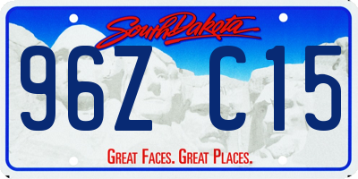 SD license plate 96ZC15