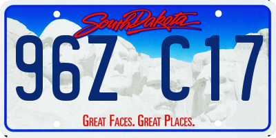 SD license plate 96ZC17