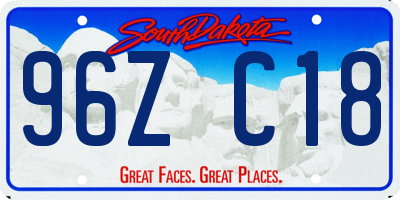 SD license plate 96ZC18