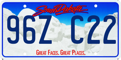 SD license plate 96ZC22
