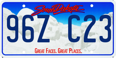 SD license plate 96ZC23