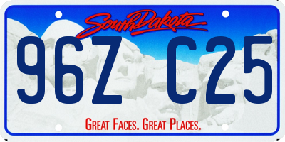 SD license plate 96ZC25
