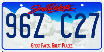 SD license plate 96ZC27