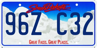 SD license plate 96ZC32