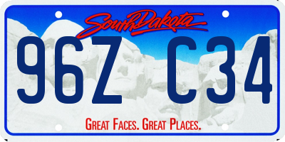 SD license plate 96ZC34