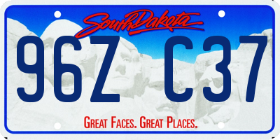 SD license plate 96ZC37