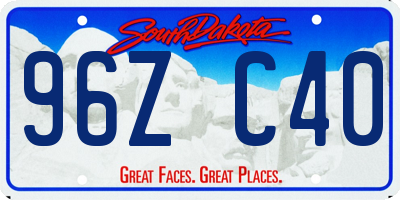 SD license plate 96ZC40