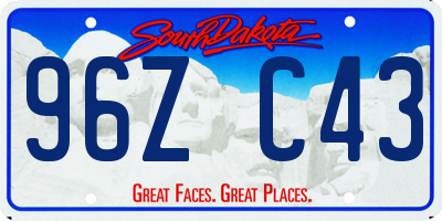 SD license plate 96ZC43