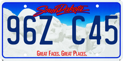 SD license plate 96ZC45