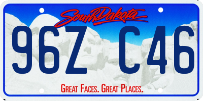 SD license plate 96ZC46