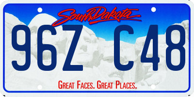 SD license plate 96ZC48