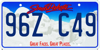 SD license plate 96ZC49