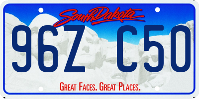 SD license plate 96ZC50