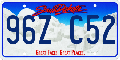 SD license plate 96ZC52