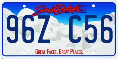 SD license plate 96ZC56