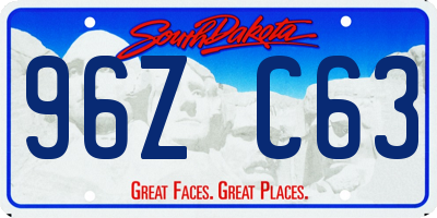 SD license plate 96ZC63