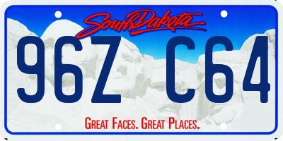SD license plate 96ZC64