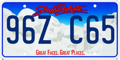 SD license plate 96ZC65
