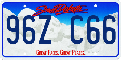 SD license plate 96ZC66