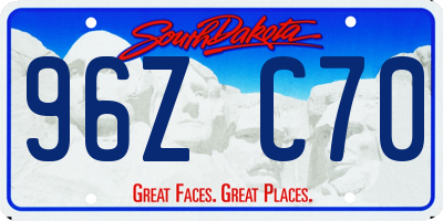 SD license plate 96ZC70