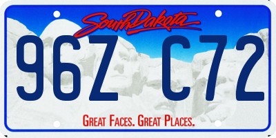SD license plate 96ZC72