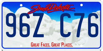 SD license plate 96ZC76