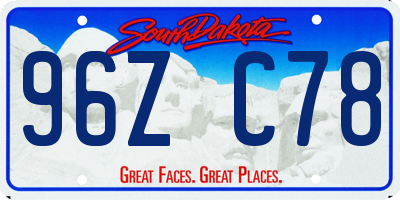 SD license plate 96ZC78