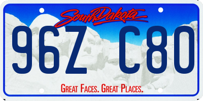 SD license plate 96ZC80