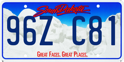 SD license plate 96ZC81