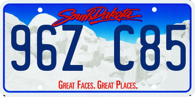 SD license plate 96ZC85