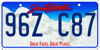 SD license plate 96ZC87