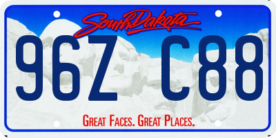 SD license plate 96ZC88