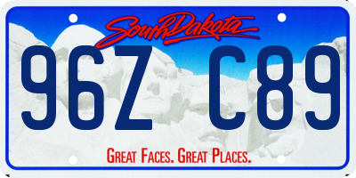 SD license plate 96ZC89