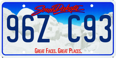 SD license plate 96ZC93