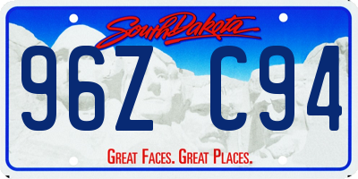 SD license plate 96ZC94