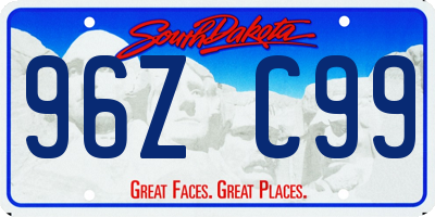 SD license plate 96ZC99