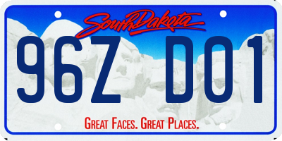 SD license plate 96ZD01