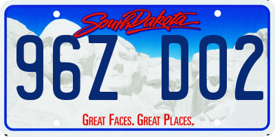 SD license plate 96ZD02