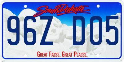 SD license plate 96ZD05