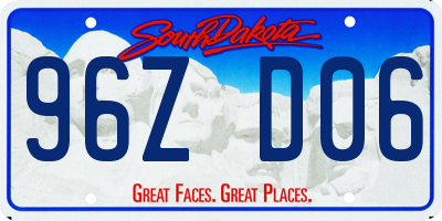 SD license plate 96ZD06