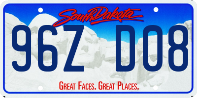 SD license plate 96ZD08
